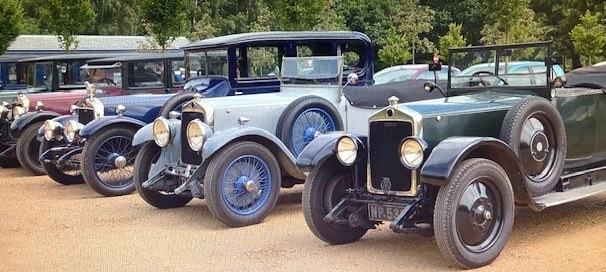 Vintage Lanchester cars at a rally
